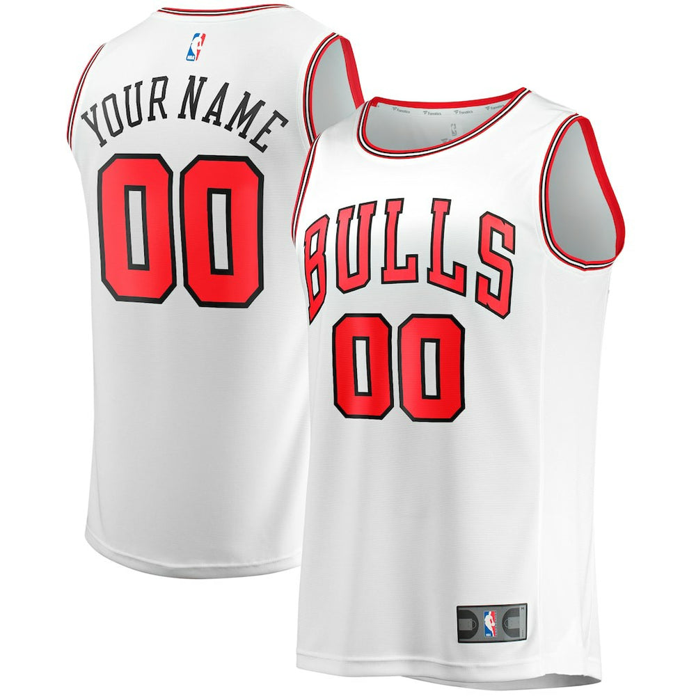 Fanatics - Chicago Bulls Youth Fast Break Replica Custom Jersey - Association Editi- White