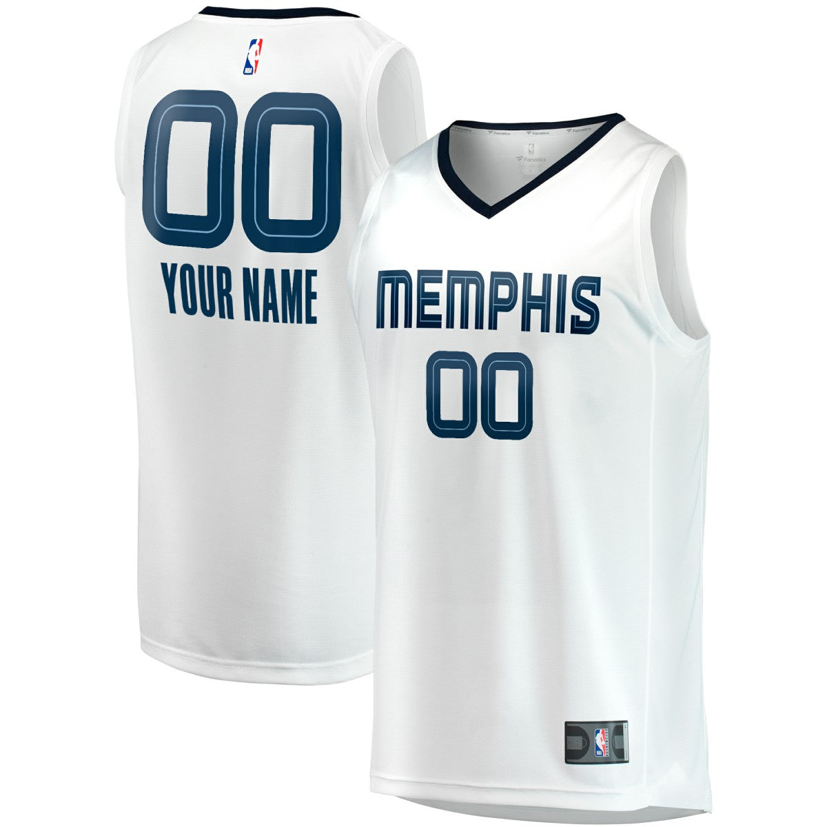 Fanatics - Memphis Grizzlies Youth Fast Break Replica Custom Jersey - Association Edition - White