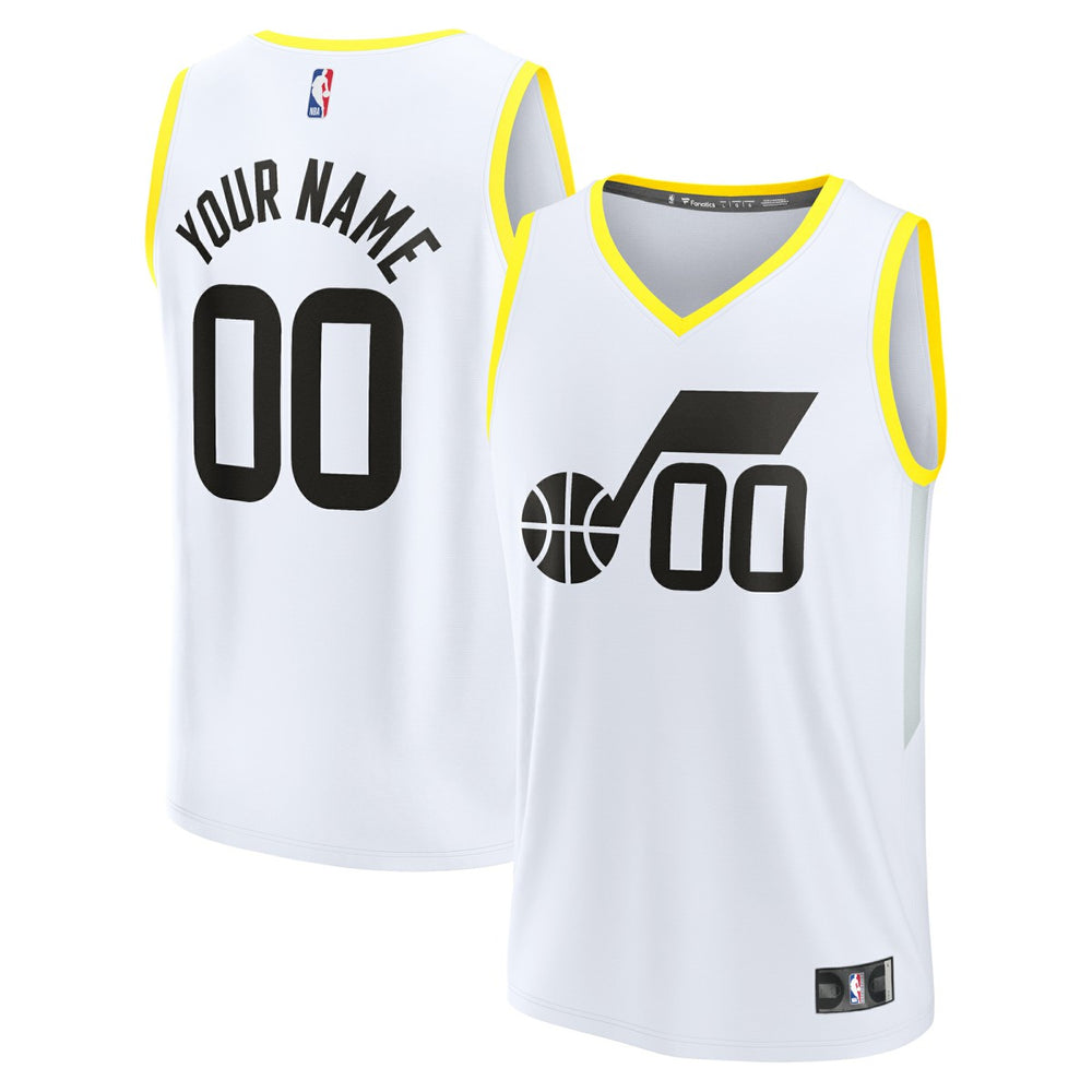 Fanatics - Utah Jazz Youth Fast Break Replica Custom Jersey - Association Edition - White