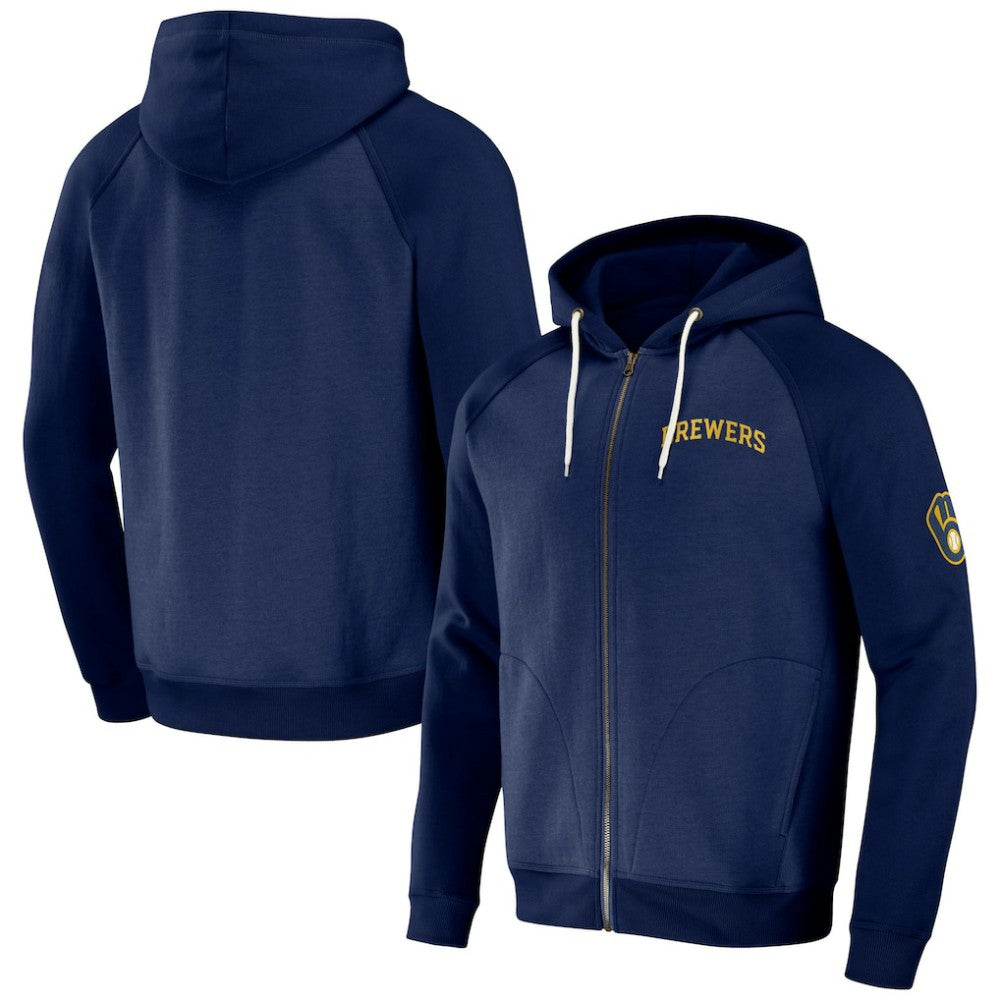 Milwaukee Brewers Darius Rucker Collection by Fanatics Raglan Full-Zip Hoodie Online