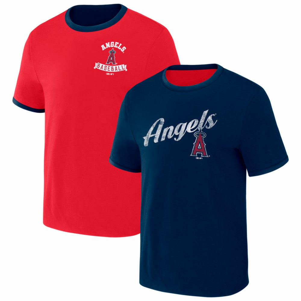 Los Angeles Angels Darius Rucker Collection by Fanatics Two-Way Ringer Reversible T-Shirt Clearance