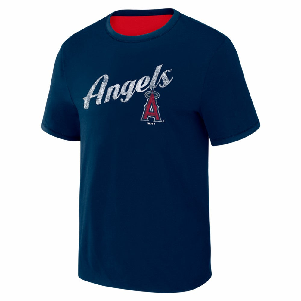 Los Angeles Angels Darius Rucker Collection by Fanatics Two-Way Ringer Reversible T-Shirt Clearance