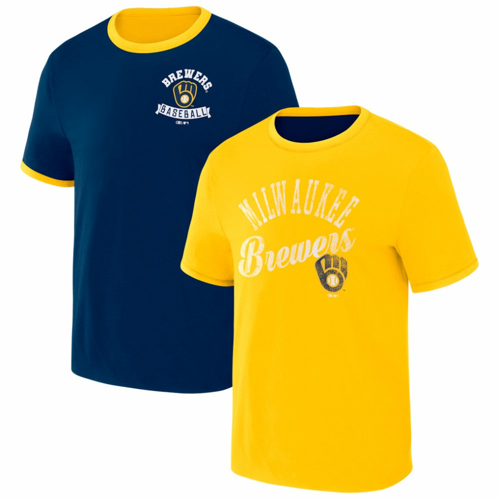Milwaukee Brewers Darius Rucker Collection by Fanatics Two-Way Ringer Reversible T-Shirt Lifestyle