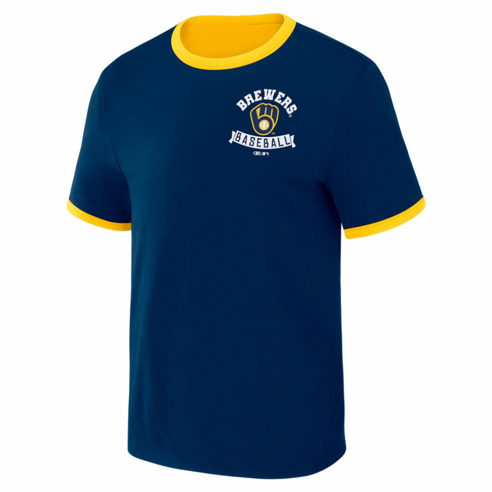 Milwaukee Brewers Darius Rucker Collection by Fanatics Two-Way Ringer Reversible T-Shirt Lifestyle