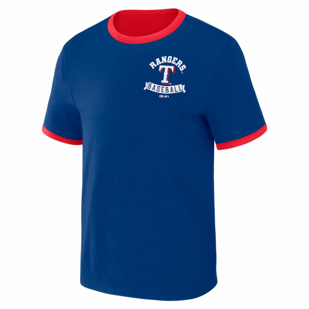 Texas Rangers Darius Rucker Collection by Fanatics Two-Way Ringer Reversible T-Shirt Clearance