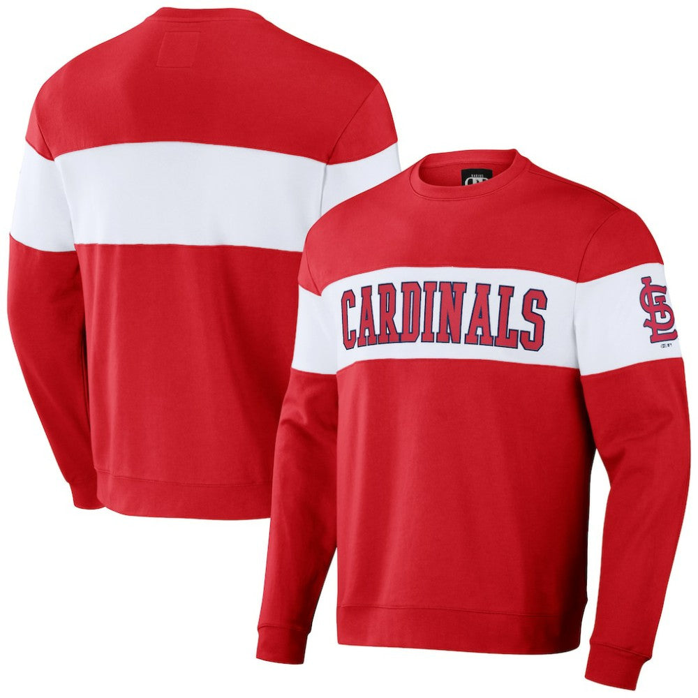 St. Louis Cardinals Darius Rucker Collection by Fanatics Stripe Pullover Sweatshirt Clearance