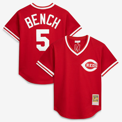 Johnny Bench Cincinnati Reds Mitchell & Ness Authentic Batting Practice Jersey - Scarlet | MLB Jerseys