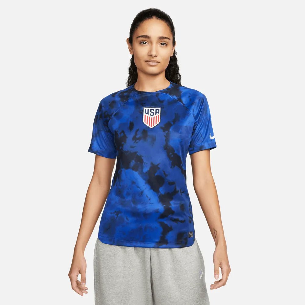 2022-23 USA Women's Away Soccer Jersey - Bright Blue-White | Nike Sports