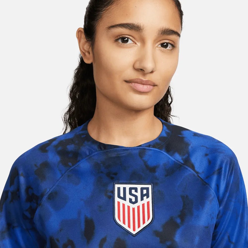 2022-23 USA Women's Away Soccer Jersey - Bright Blue-White | Nike Sports