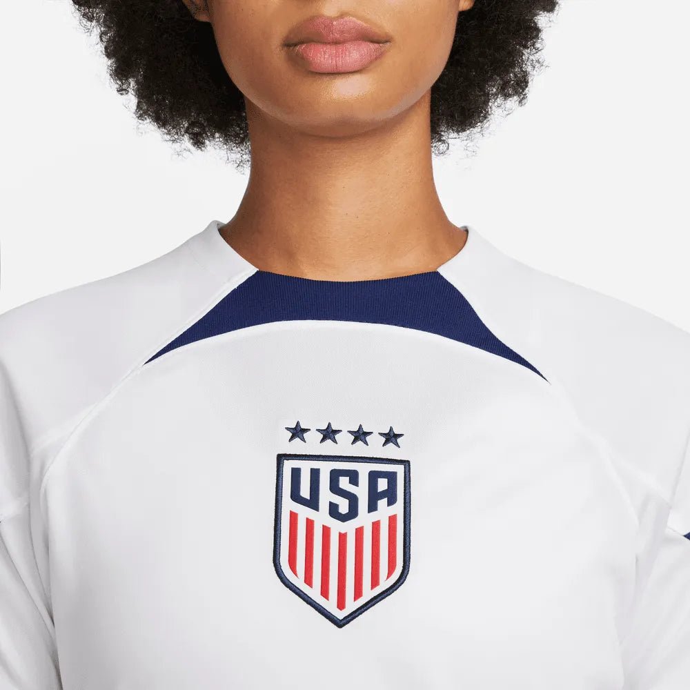 2022-23 USA Women's Home 4 Star Soccer Jersey White-Hyper Blue | Nike Discount