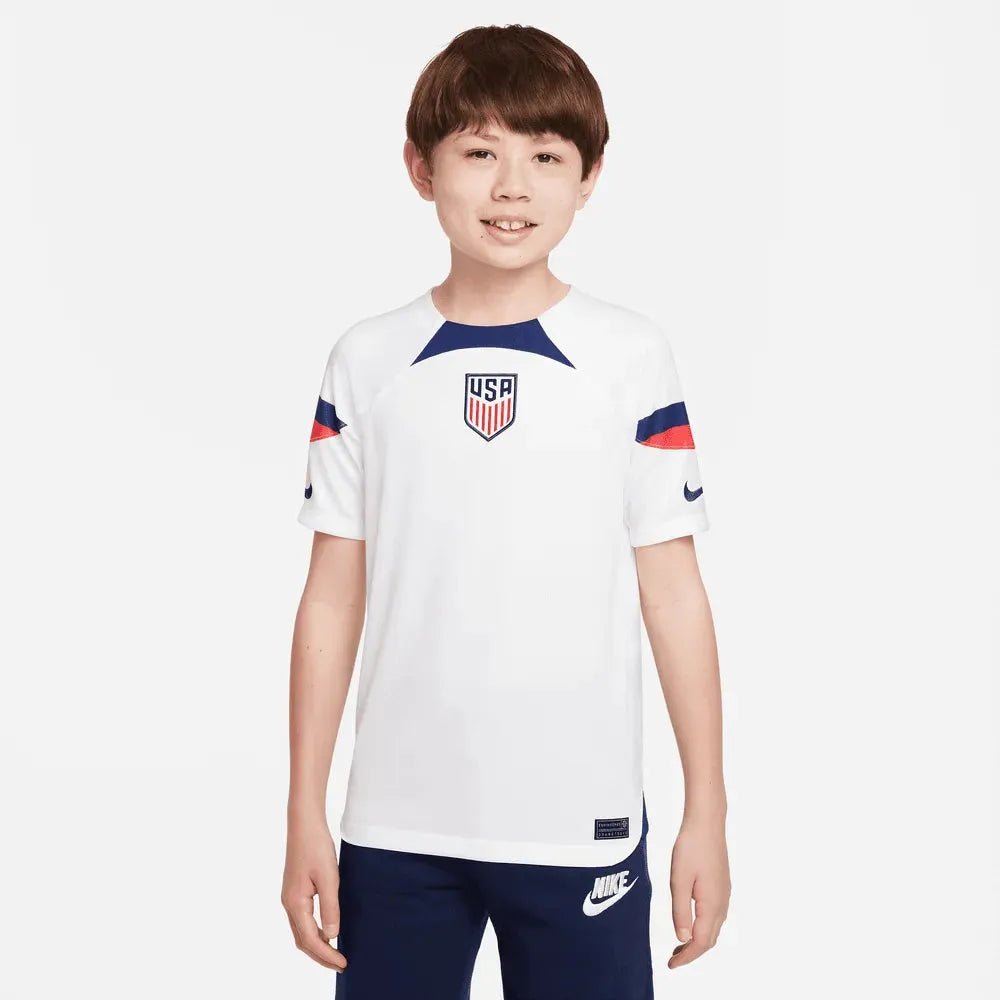2022-23 USA Home Youth Soccer Jersey White-Loyal Blue | Nike Discount