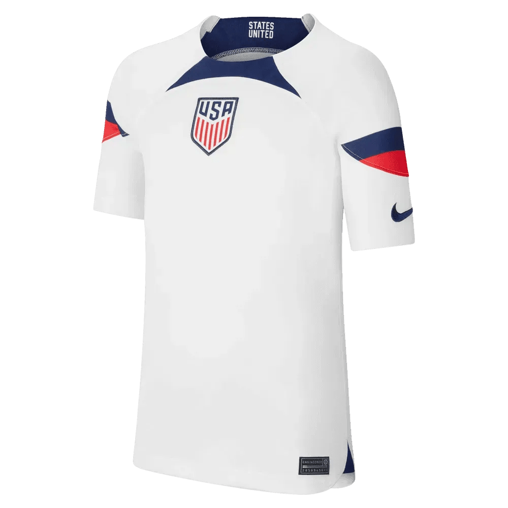 2022-23 USA Home Youth Soccer Jersey White-Loyal Blue | Nike Discount