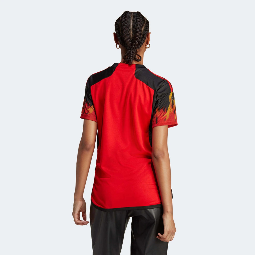 2022-23 Belgium Women's Home Soccer Jersey - Red-Black | Adidas Sale