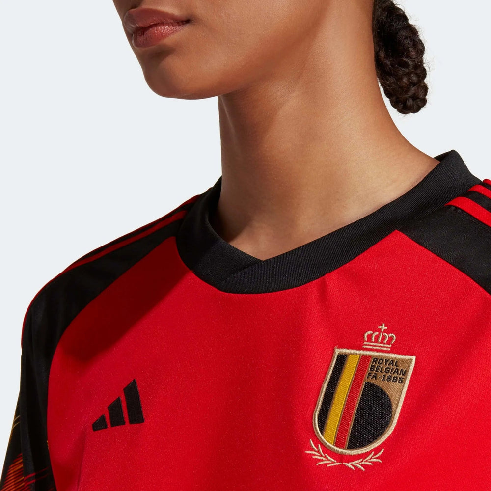 2022-23 Belgium Women's Home Soccer Jersey - Red-Black | Adidas Sale