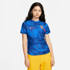 2022-23 England Women's Training Pre-Match Soccer Jersey - Blue | Nike for Sale