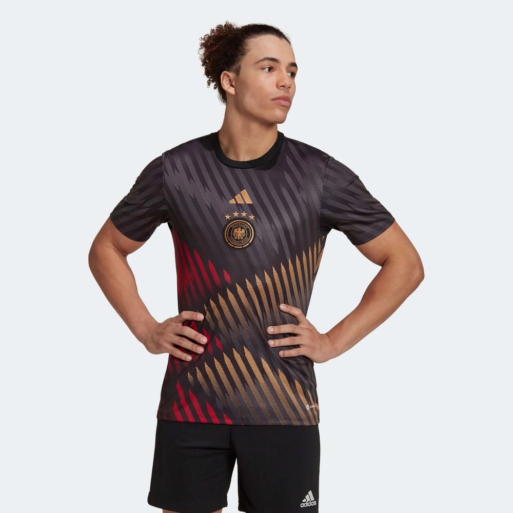 2022-23 Germany Pre-Match Soccer Jersey - Black-Grey-Red | Adidas for Sale