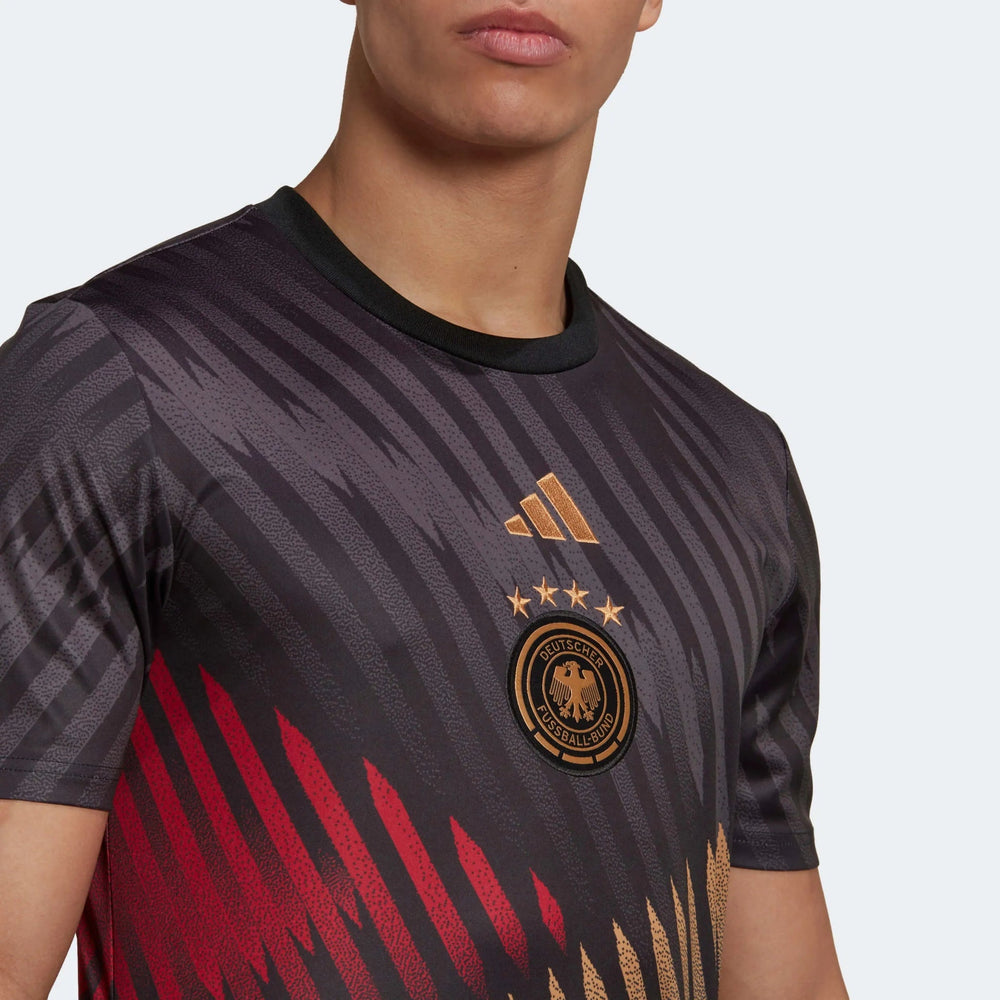 2022-23 Germany Pre-Match Soccer Jersey - Black-Grey-Red | Adidas for Sale