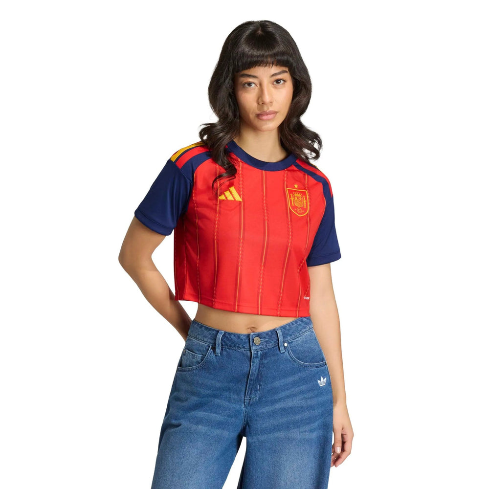 2026 Spain Women's Stadium Home Cropped Soccer Jersey | Adidas Sports