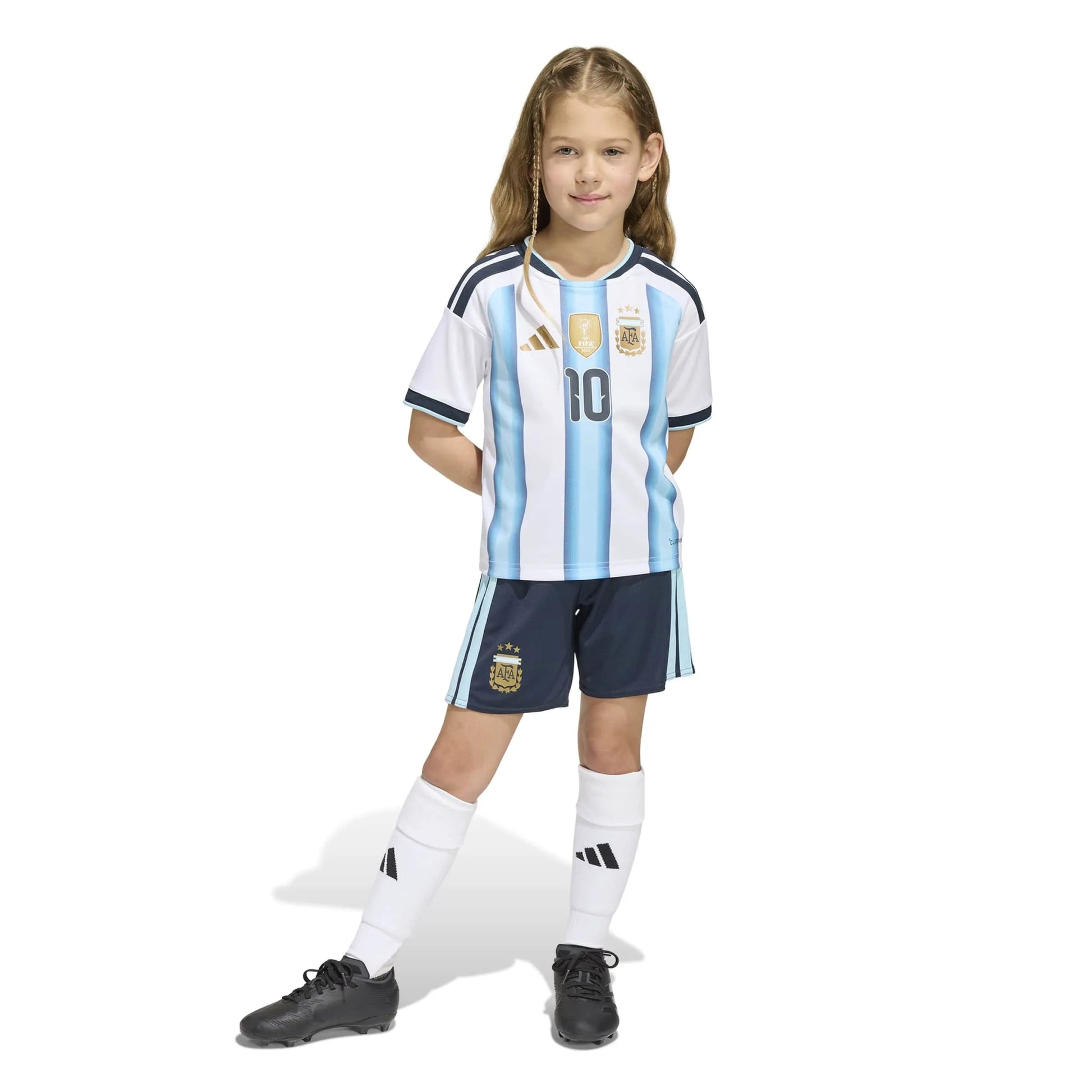 2026 Argentina Kid's Home Messi #10 Mini Kit | Adidas Sale