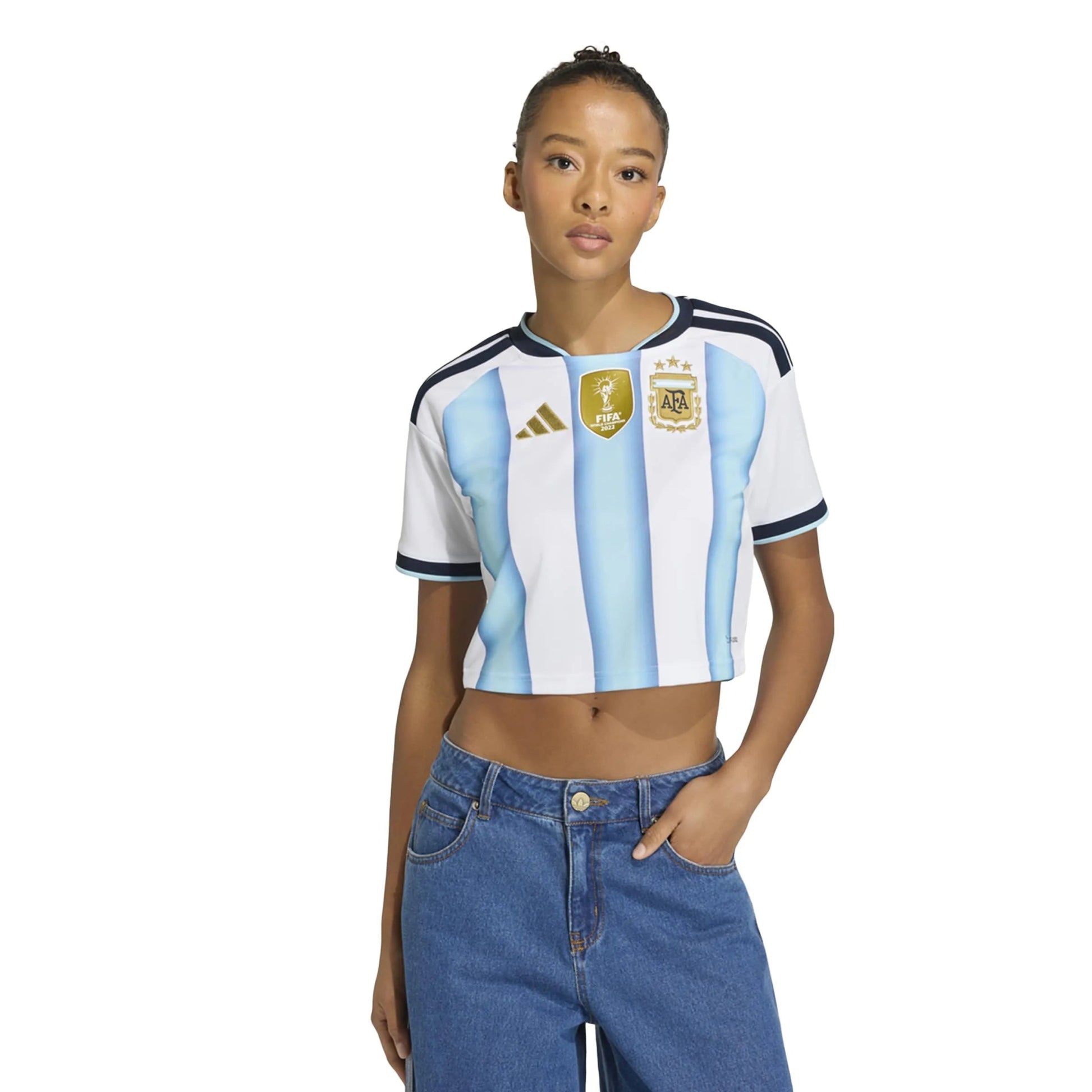 2026 Argentina Women's Stadium Home Cropped Soccer Jersey | Adidas Sale