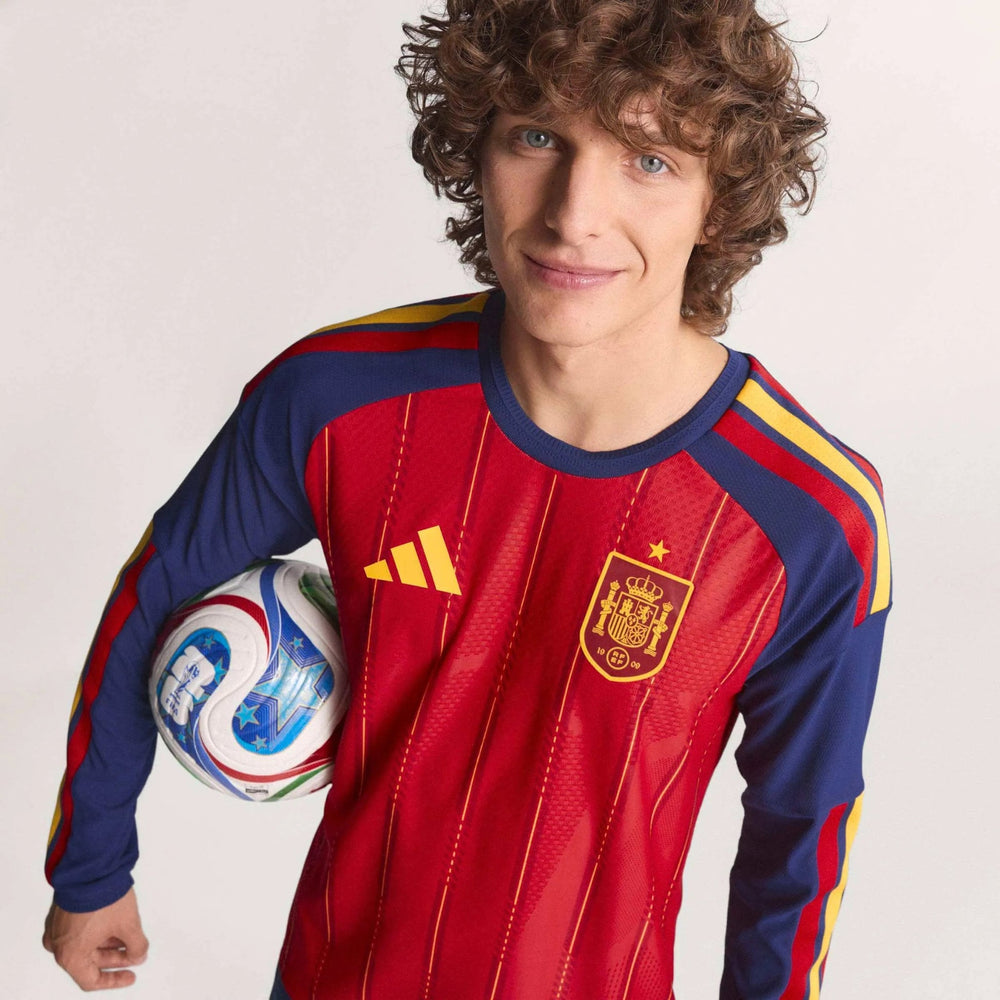 2026 Spain Men's Authentic Home Long-Sleeve Soccer Jersey | Adidas Outlet