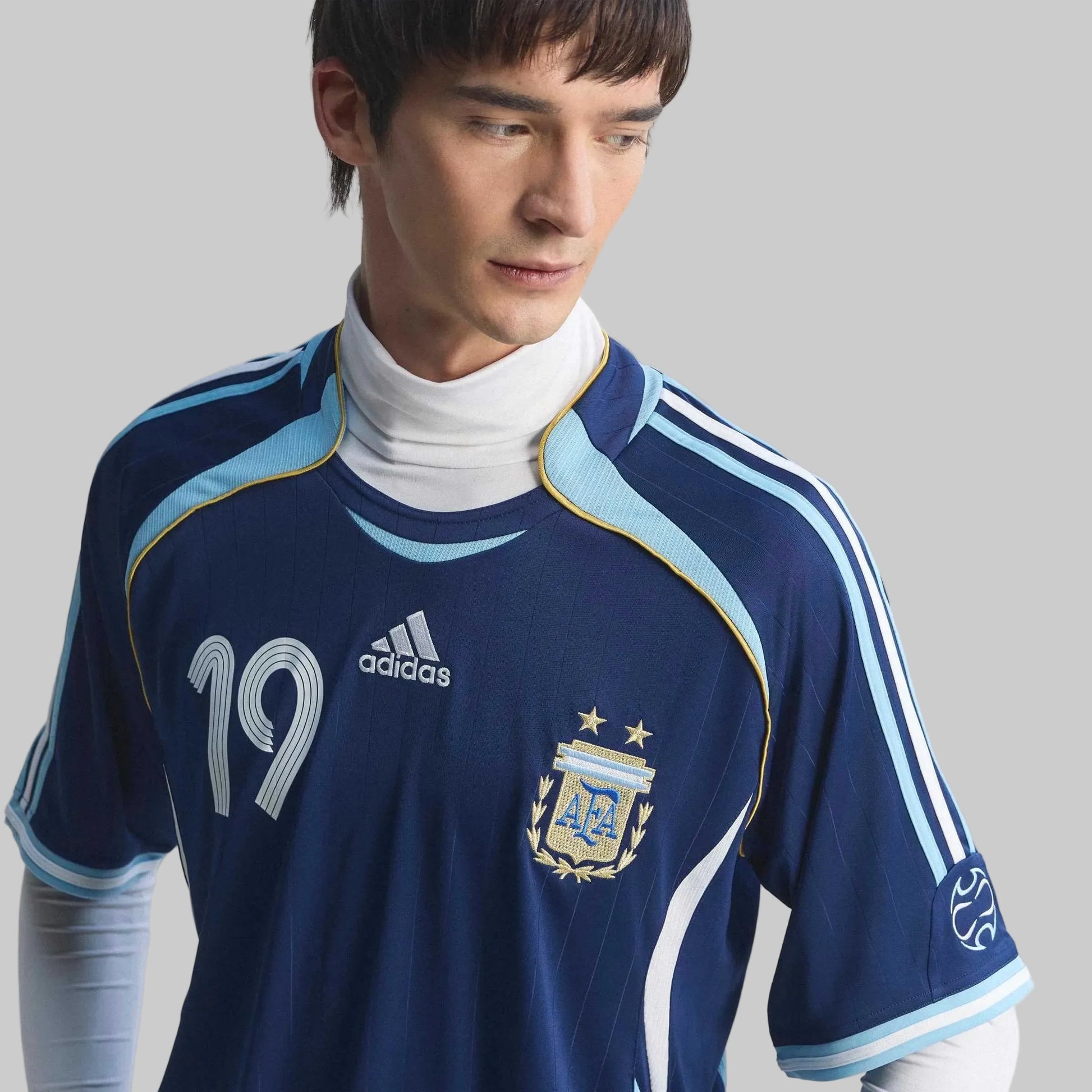 2006 Argentina Men's Retro Stadium Away Messi #19 Soccer Jersey | Adidas for Sale