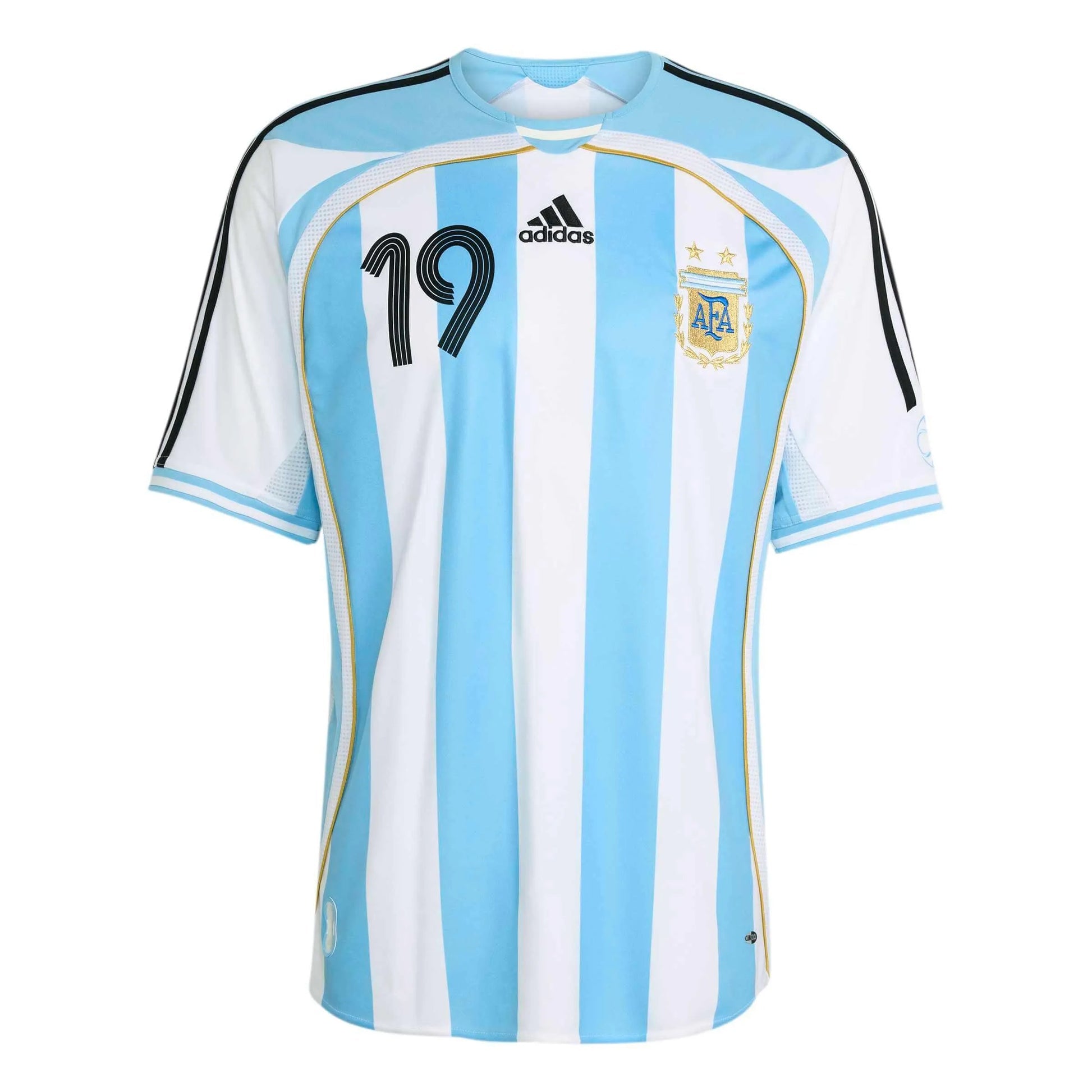 2006 Argentina Men's Retro Stadium Home Messi #19 Soccer Jersey | Adidas Sale