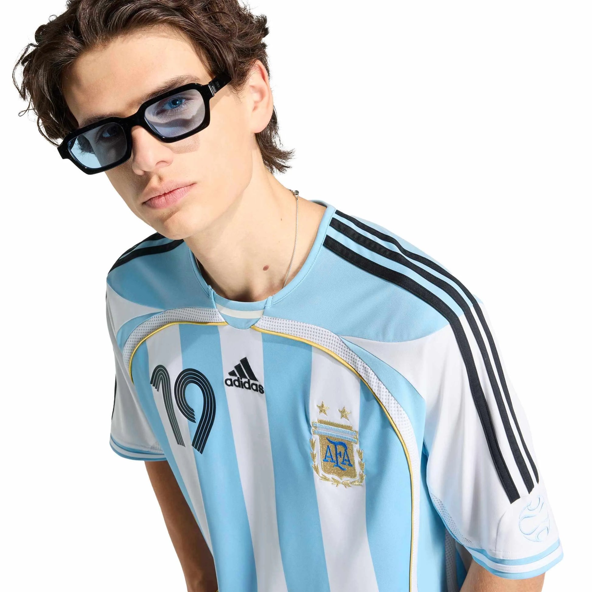 2006 Argentina Men's Retro Stadium Home Messi #19 Soccer Jersey | Adidas Sale