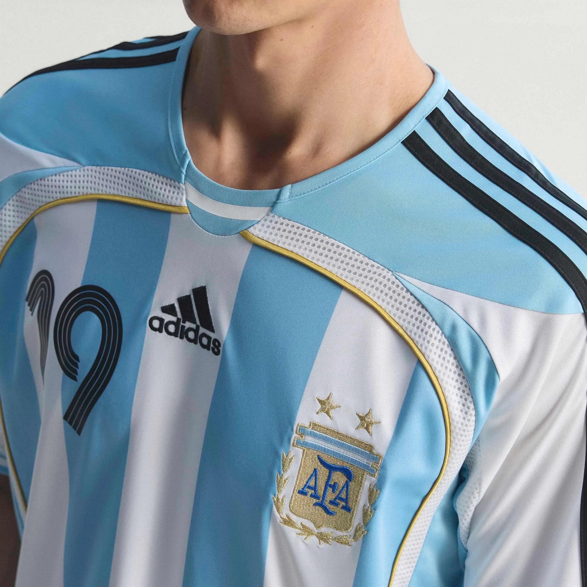 2006 Argentina Men's Retro Stadium Home Messi #19 Soccer Jersey | Adidas Sale