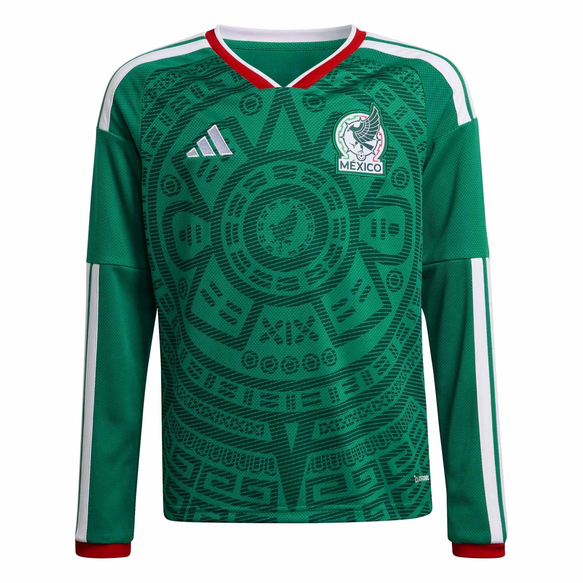 2026 Mexico Youth Stadium Home Long-Sleeve Soccer Jersey | Adidas Discount