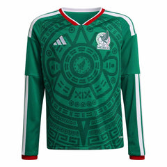 2026 Mexico Youth Stadium Home Long-Sleeve Soccer Jersey | Adidas Discount