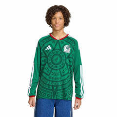 2026 Mexico Youth Stadium Home Long-Sleeve Soccer Jersey | Adidas Discount