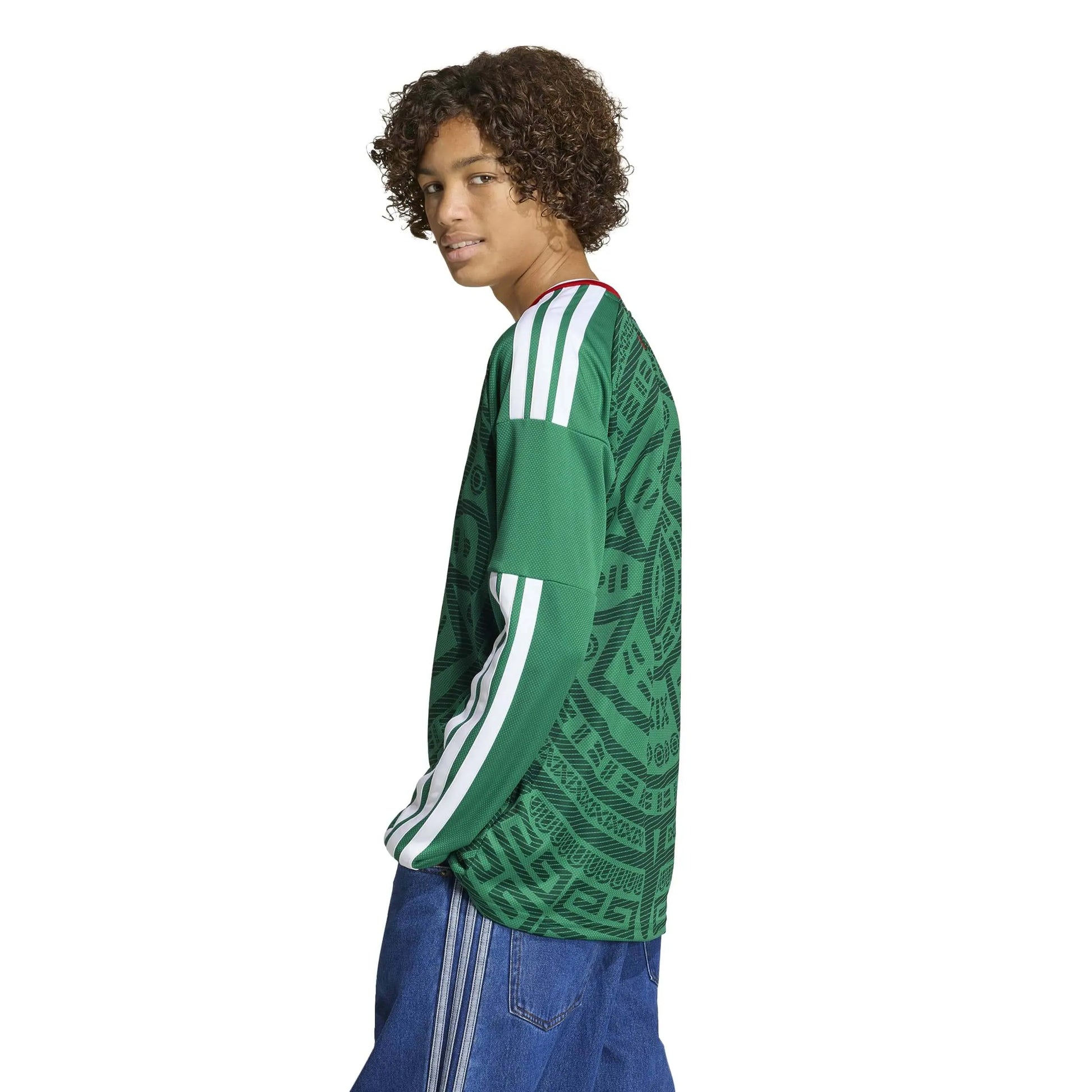 2026 Mexico Youth Stadium Home Long-Sleeve Soccer Jersey | Adidas Discount